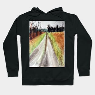 Country Landscape Watercolor Hoodie